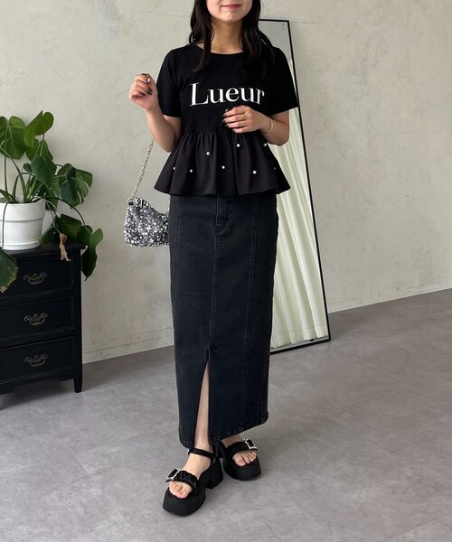 プロズヴェール デニムスカート ストレッチデニムナロースカート（デニムスカート）｜prose verse