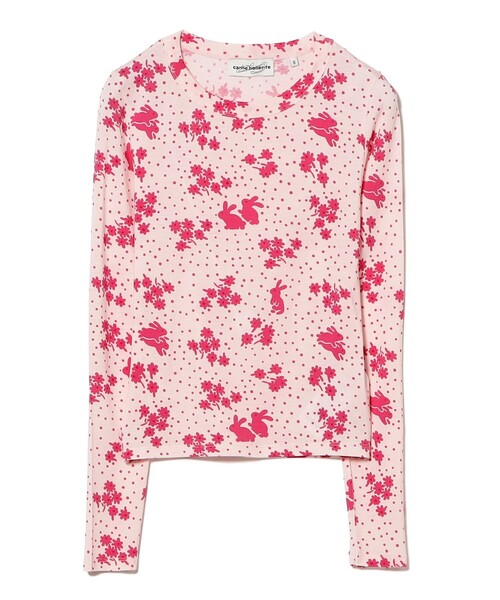 Carne Bollente(カルネボレンテ)の「【別注】Carne Bollente / Rabbit T-shirt(Tシャツ/カットソー・レディース・ピンク/ネイビー・SMALL)」の2枚目の写真