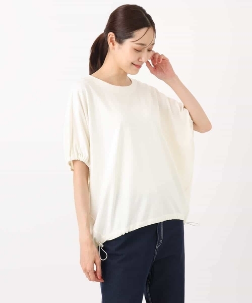 MK MICHEL KLEIN（エムケーミッシェルクラン）の「ドロストデザインドルマンスリーブカットソー/UVカット/接触冷感/洗える（Tシャツ/カットソー・レディース・ブラウン/アイボリー/ライトブルー・38）」の14枚目の写真