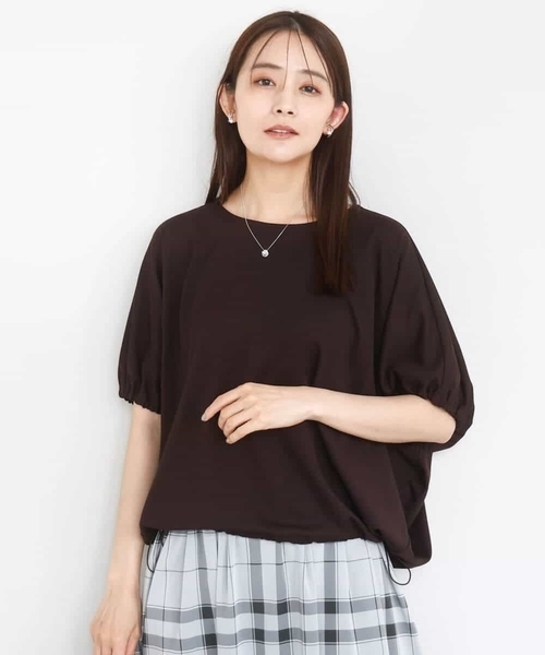 MK MICHEL KLEIN（エムケーミッシェルクラン）の「ドロストデザインドルマンスリーブカットソー/UVカット/接触冷感/洗える（Tシャツ/カットソー・レディース・ブラウン/アイボリー/ライトブルー・38）」の16枚目の写真