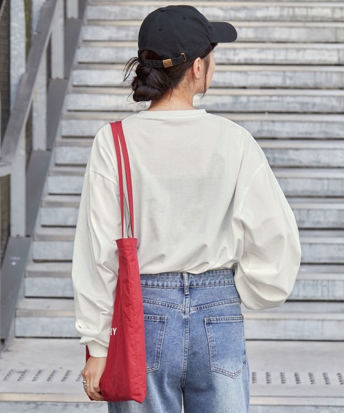 POLO BCS（ポロ ビーシーエス）の「POLO BCS /ポロビーシーエス 別注 ワンポイント刺繍 クラシックロゴプリント オーバーサイズ アソート長袖カットソー（Tシャツ/カットソー・レディース・ネイビー/スミクロ/ワイン/オフホワイト/ネイビー系/グレー系・M/L）」の11枚目の写真