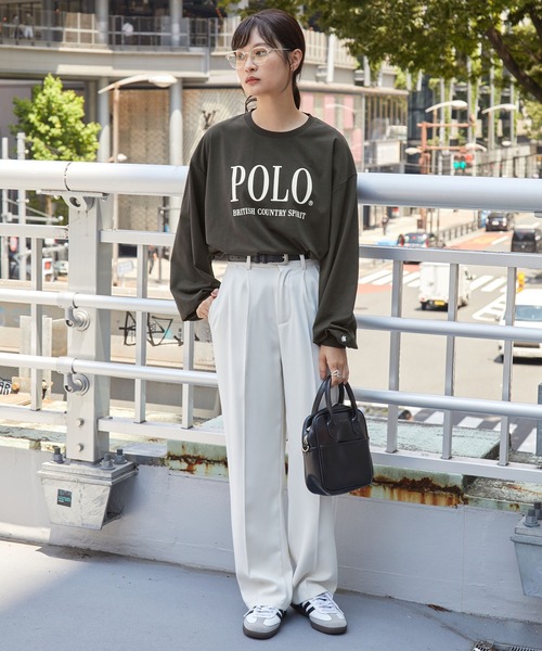 POLO BCS（ポロ ビーシーエス）の「POLO BCS /ポロビーシーエス 別注 ワンポイント刺繍 クラシックロゴプリント オーバーサイズ アソート長袖カットソー（Tシャツ/カットソー・レディース・ネイビー/スミクロ/ワイン/オフホワイト/ネイビー系/グレー系・M/L）」の19枚目の写真