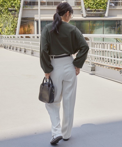 POLO BCS（ポロ ビーシーエス）の「POLO BCS /ポロビーシーエス 別注 ワンポイント刺繍 クラシックロゴプリント オーバーサイズ アソート長袖カットソー（Tシャツ/カットソー・レディース・ネイビー/スミクロ/ワイン/オフホワイト/ネイビー系/グレー系・M/L）」の20枚目の写真