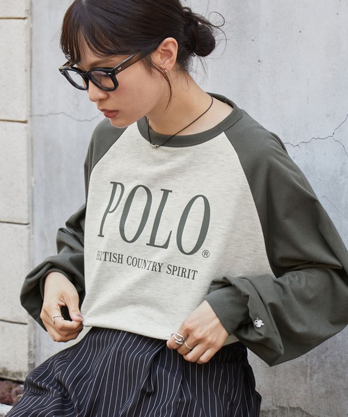 POLO BCS（ポロ ビーシーエス）の「POLO BCS /ポロビーシーエス 別注 ワンポイント刺繍 クラシックロゴプリント オーバーサイズ アソート長袖カットソー（Tシャツ/カットソー・レディース・ネイビー/スミクロ/ワイン/オフホワイト/ネイビー系/グレー系・M/L）」の21枚目の写真