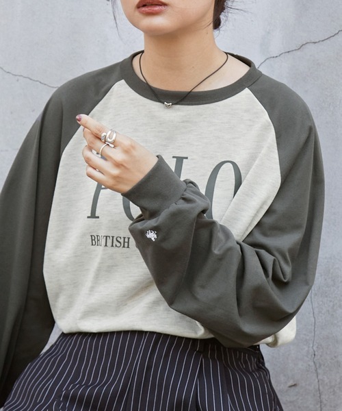 POLO BCS（ポロ ビーシーエス）の「POLO BCS /ポロビーシーエス 別注 ワンポイント刺繍 クラシックロゴプリント オーバーサイズ アソート長袖カットソー（Tシャツ/カットソー・レディース・ネイビー/スミクロ/ワイン/オフホワイト/ネイビー系/グレー系・M/L）」の22枚目の写真