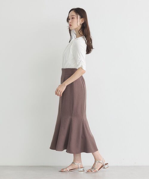 earth music&ecology（アースミュージックアンドエコロジー）の「ドレープデザインカットソー（Tシャツ/カットソー・レディース・ブラック/オフホワイト/ブラウン・FREE）」の10枚目の写真