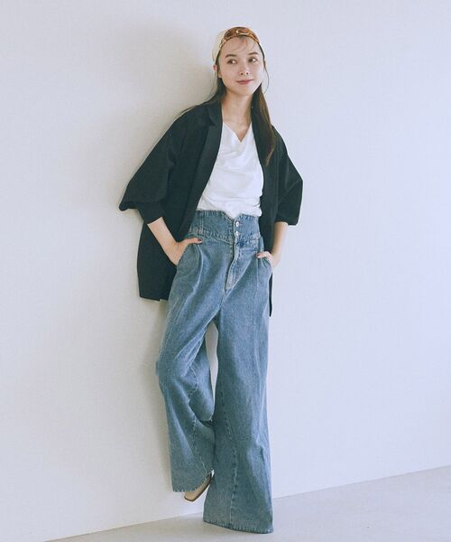 earth music&ecology（アースミュージックアンドエコロジー）の「ドレープデザインカットソー（Tシャツ/カットソー・レディース・ブラック/オフホワイト/ブラウン・FREE）」の13枚目の写真