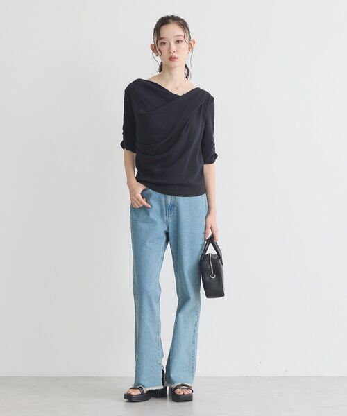 earth music&ecology（アースミュージックアンドエコロジー）の「ドレープデザインカットソー（Tシャツ/カットソー・レディース・ブラック/オフホワイト/ブラウン・FREE）」の17枚目の写真