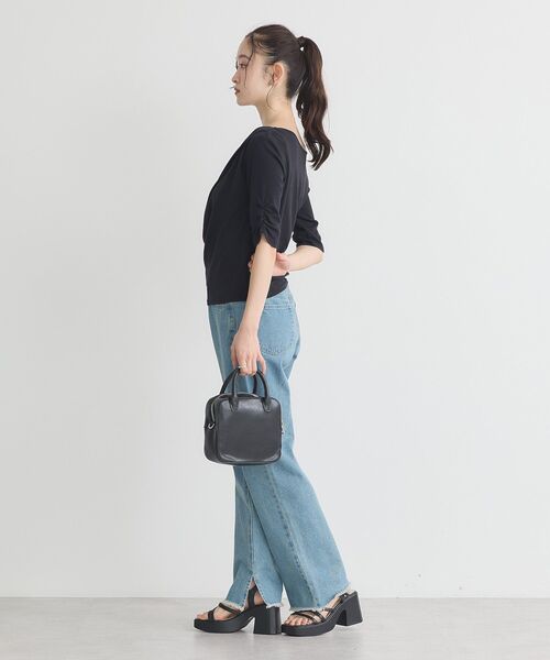 earth music&ecology（アースミュージックアンドエコロジー）の「ドレープデザインカットソー（Tシャツ/カットソー・レディース・ブラック/オフホワイト/ブラウン・FREE）」の18枚目の写真