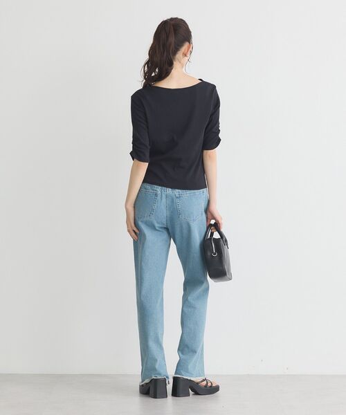 earth music&ecology（アースミュージックアンドエコロジー）の「ドレープデザインカットソー（Tシャツ/カットソー・レディース・ブラック/オフホワイト/ブラウン・FREE）」の19枚目の写真