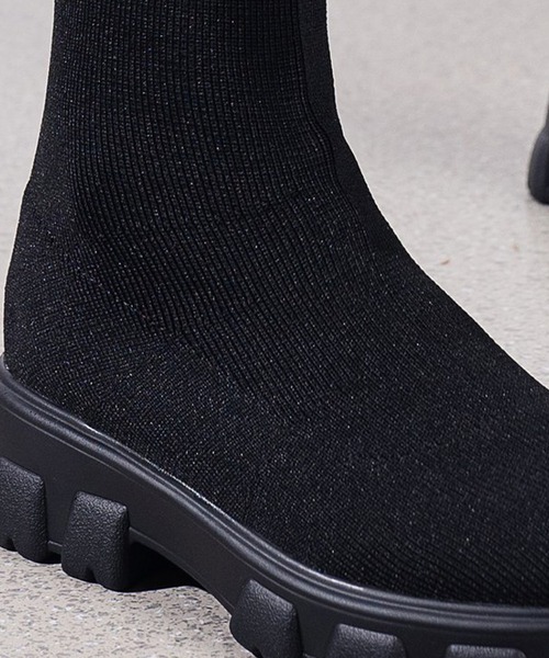 c.u.l（シーユーエル）の「厚底 トラックソール ストレッチロングブーツ culs147（ブーツ・レディース・アイボリー/ブラック・39/38/37/36）」の8枚目の写真