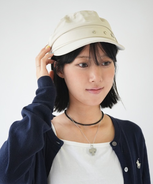 IMARI（イマリ）の「【 IMARI / イマリ 】 スター スタッズ キャスケット #（キャスケット・レディース・アイボリー/ブラック/ホワイト・FREE）」の10枚目の写真
