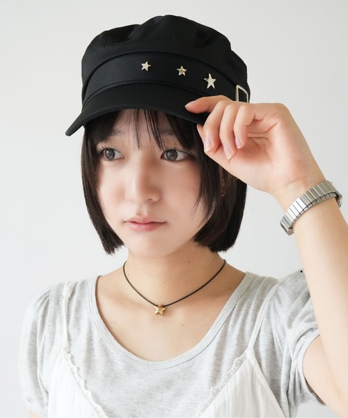 IMARI（イマリ）の「【 IMARI / イマリ 】 スター スタッズ キャスケット #（キャスケット・レディース・アイボリー/ブラック/ホワイト・FREE）」の11枚目の写真