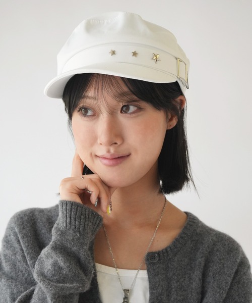 IMARI（イマリ）の「【 IMARI / イマリ 】 スター スタッズ キャスケット #（キャスケット・レディース・アイボリー/ブラック/ホワイト・FREE）」の22枚目の写真