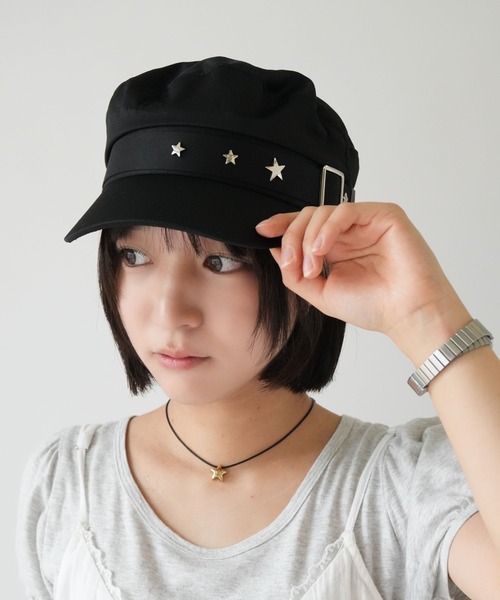 IMARI（イマリ）の「【 IMARI / イマリ 】 スター スタッズ キャスケット #（キャスケット・レディース・アイボリー/ブラック/ホワイト・FREE）」の21枚目の写真