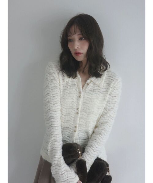 LAGUNAMOON(ラグナムーン)の「フラッフィーカットシャツ(Tシャツ/カットソー・レディース・アイボリー/ブラック・FREE)」の5枚目の写真