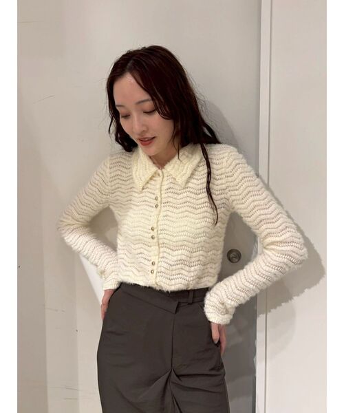 LAGUNAMOON(ラグナムーン)の「フラッフィーカットシャツ(Tシャツ/カットソー・レディース・アイボリー/ブラック・FREE)」の10枚目の写真