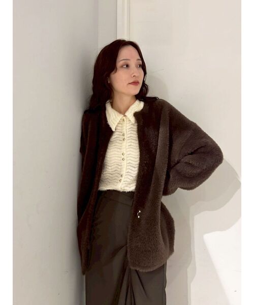 LAGUNAMOON(ラグナムーン)の「フラッフィーカットシャツ(Tシャツ/カットソー・レディース・アイボリー/ブラック・FREE)」の12枚目の写真