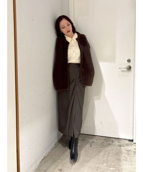 LAGUNAMOON(ラグナムーン)の「フラッフィーカットシャツ(Tシャツ/カットソー・レディース・アイボリー/ブラック・FREE)」の13枚目の写真