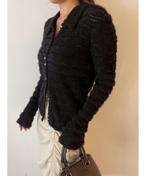 LAGUNAMOON(ラグナムーン)の「フラッフィーカットシャツ(Tシャツ/カットソー・レディース・アイボリー/ブラック・FREE)」の18枚目の写真