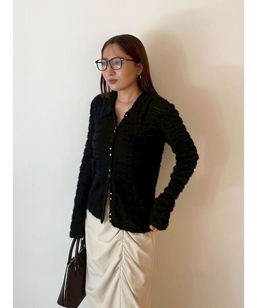 LAGUNAMOON(ラグナムーン)の「フラッフィーカットシャツ(Tシャツ/カットソー・レディース・アイボリー/ブラック・FREE)」の19枚目の写真