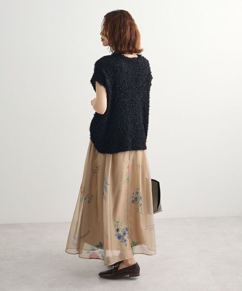 Sugar spoon（シュガースプーン）の「・SUGAR SPOON フラワーptシアーフレアスカート（スカート・レディース・アイボリー/ブラック/グレイッシュベージュ・FREE）」の7枚目の写真