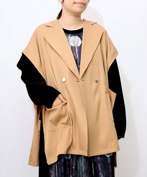 セール】553210：リボン刺繍テーラードジレ（ベスト）｜iS ScoLar  