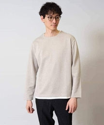 a.v.v | 【イージーケア毛玉になりにくい】シャンブレーフェイクレイヤードカットソー【洗濯機で洗える】(Tシャツ/カットソー)