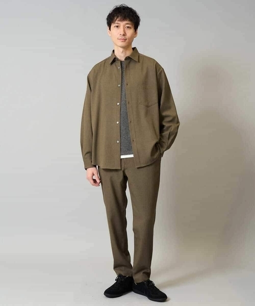 a.v.v（アーヴェヴェ）の「【イージーケア毛玉になりにくい】シャンブレーフェイクレイヤードカットソー【洗濯機で洗える】（Tシャツ/カットソー・メンズ・ブラック/グレー/ベージュ・52/48/46/44/50）」の4枚目の写真