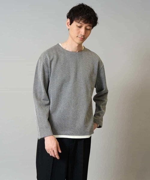 a.v.v（アーヴェヴェ）の「【イージーケア毛玉になりにくい】シャンブレーフェイクレイヤードカットソー【洗濯機で洗える】（Tシャツ/カットソー・メンズ・ブラック/グレー/ベージュ・52/48/46/44/50）」の9枚目の写真