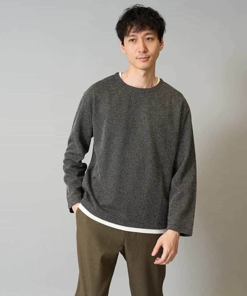 a.v.v（アーヴェヴェ）の「【イージーケア毛玉になりにくい】シャンブレーフェイクレイヤードカットソー【洗濯機で洗える】（Tシャツ/カットソー・メンズ・ブラック/グレー/ベージュ・52/48/46/44/50）」の14枚目の写真