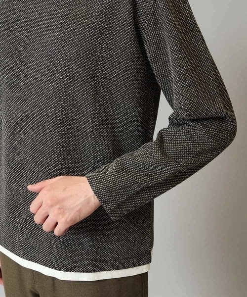 a.v.v（アーヴェヴェ）の「【イージーケア毛玉になりにくい】シャンブレーフェイクレイヤードカットソー【洗濯機で洗える】（Tシャツ/カットソー・メンズ・ブラック/グレー/ベージュ・52/48/46/44/50）」の19枚目の写真