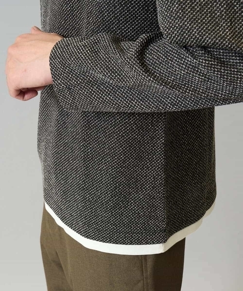 a.v.v（アーヴェヴェ）の「【イージーケア毛玉になりにくい】シャンブレーフェイクレイヤードカットソー【洗濯機で洗える】（Tシャツ/カットソー・メンズ・ブラック/グレー/ベージュ・52/48/46/44/50）」の20枚目の写真