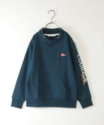 ikka | ロープ襟ポケ付き袖ロゴトレーナー（120~160cm）(スウェット)