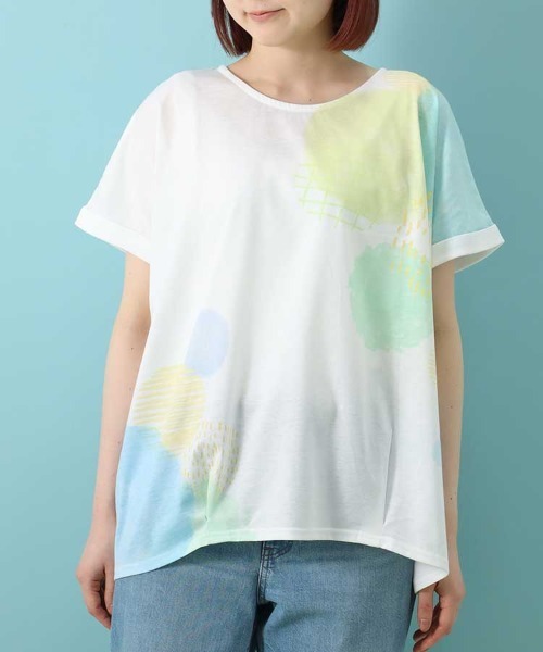 Bleu Bleuet(ブルーブルーエ)の「水彩プリントTシャツ(Tシャツ/カットソー・レディース・その他/その他4/その他3/その他2/その他1・FREE)」の2枚目の写真