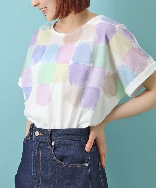 Bleu Bleuet(ブルーブルーエ)の「水彩プリントTシャツ(Tシャツ/カットソー・レディース・その他/その他4/その他3/その他2/その他1・FREE)」の3枚目の写真