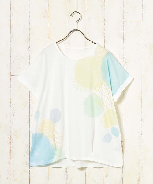 Bleu Bleuet(ブルーブルーエ)の「水彩プリントTシャツ(Tシャツ/カットソー・レディース・その他/その他4/その他3/その他2/その他1・FREE)」の11枚目の写真