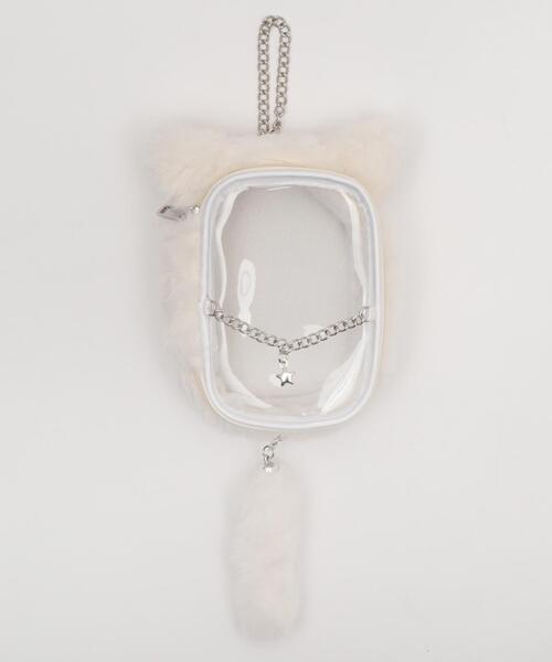 WEGO（ウィゴー）の「WEGO/なりきりネコぬいポーチ（ポーチ・レディース・サックスブルー/ライトピンク/ブラック/ホワイト/その他2/その他3/その他1・FREE）」の2枚目の写真