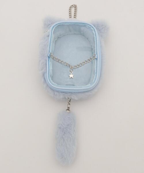 WEGO（ウィゴー）の「WEGO/なりきりネコぬいポーチ（ポーチ・レディース・サックスブルー/ライトピンク/ブラック/ホワイト/その他2/その他3/その他1・FREE）」の4枚目の写真