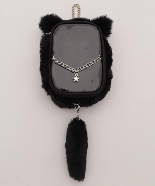 WEGO（ウィゴー）の「WEGO/なりきりネコぬいポーチ（ポーチ・レディース・サックスブルー/ライトピンク/ブラック/ホワイト/その他2/その他3/その他1・FREE）」の3枚目の写真