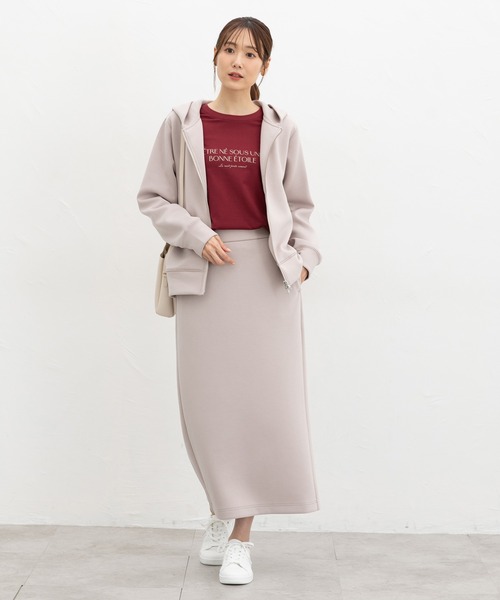 Honeys（ハニーズ）の「ロゴプリントＴシャツ（Tシャツ/カットソー・レディース・ボルドー/ブラック/アイボリー/モカ/ベージュ・M/S/LL/L）」の10枚目の写真