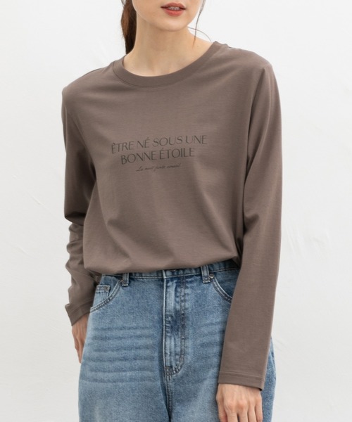 Honeys（ハニーズ）の「ロゴプリントＴシャツ（Tシャツ/カットソー・レディース・ボルドー/ブラック/アイボリー/モカ/ベージュ・M/S/LL/L）」の15枚目の写真