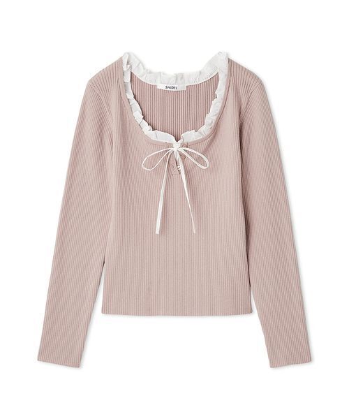 SNIDEL フリルドッキングプルオーバー スナイデル SNIDEL フリルドッキングニットプルオーバー （GRY