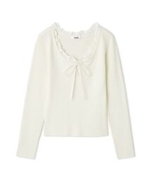 SNIDEL | フリルドッキングニットプルオーバー(ニット/セーター)