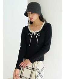 SNIDEL | フリルドッキングニットプルオーバー(ニット/セーター)