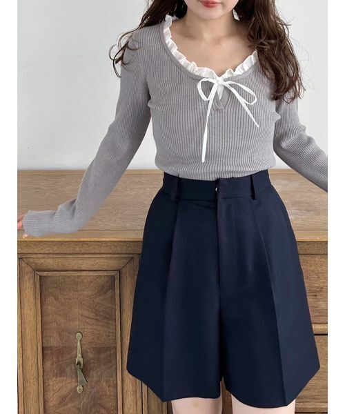 フリルドッキングニットプルオーバー（ニット/セーター）｜SNIDEL