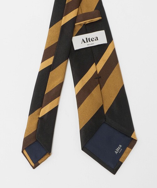 アルテア　ネクタイ 中古アルテア Altea シルク 小紋柄ネクタイ ダークブラウンxホワイト