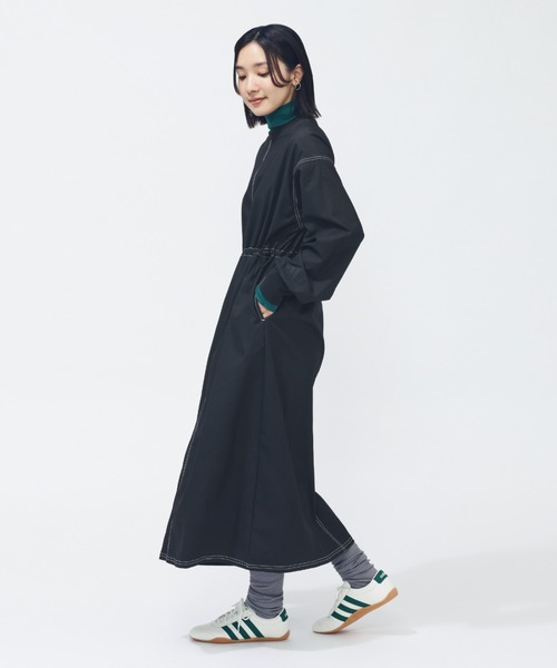 TIGORA(ティゴラ)の「ティゴラ TIGORA ストレッチリブハイネックTシャツ(Tシャツ/カットソー・レディース・グリーン/ブラック/チャコールグレー/オフホワイト・S/M/L/XL)」の14枚目の写真