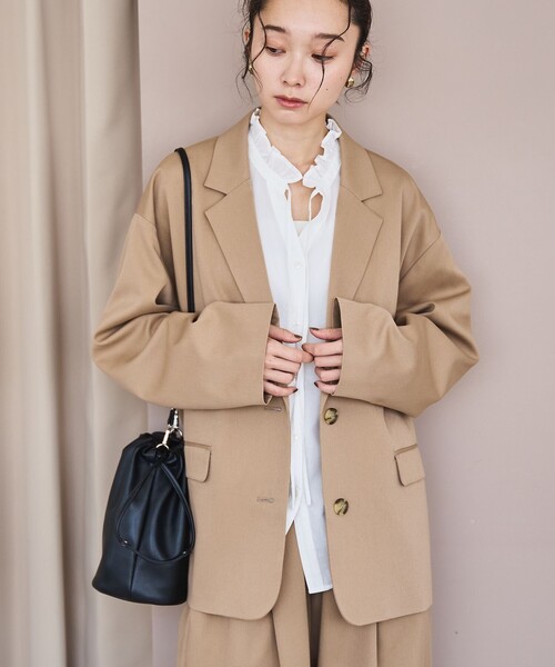 coen（コーエン）の「TRオーバーサイズジャケット（テーラードジャケット・レディース・ブラック/モカ/ベージュ・FREE）」の3枚目の写真