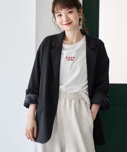 coen（コーエン）の「TRオーバーサイズジャケット（テーラードジャケット・レディース・ブラック/モカ/ベージュ・FREE）」の4枚目の写真